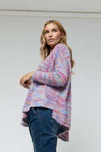 Lilac Speckle Fluffy V Neck Jumper
