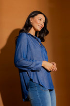 Dark Chambray Brit Blogger Shirt Chambray