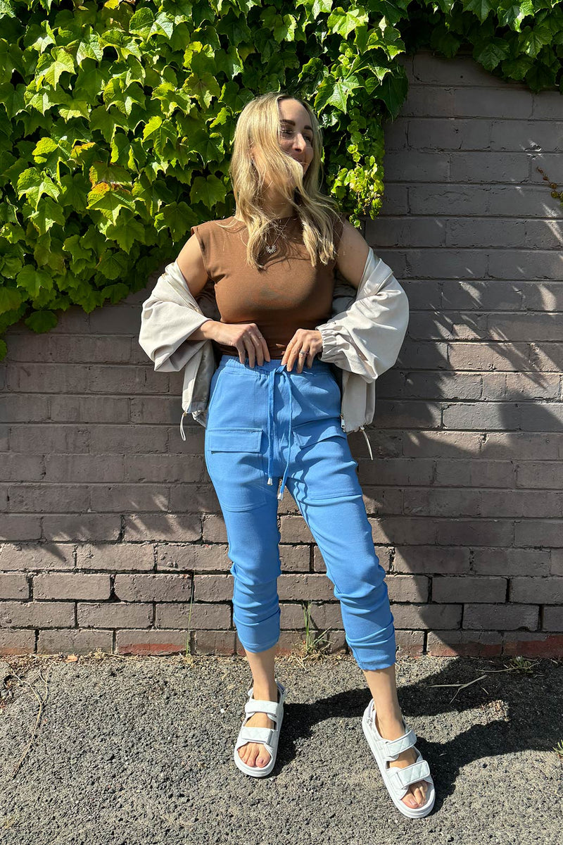 Cornflower Drawstring Cargo Pant
