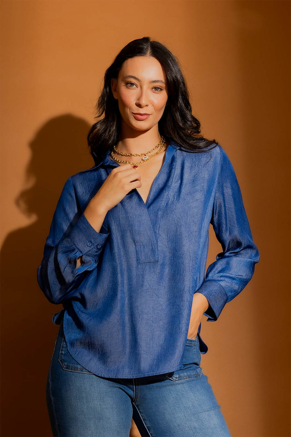 Dark Chambray Brit Blogger Shirt Chambray
