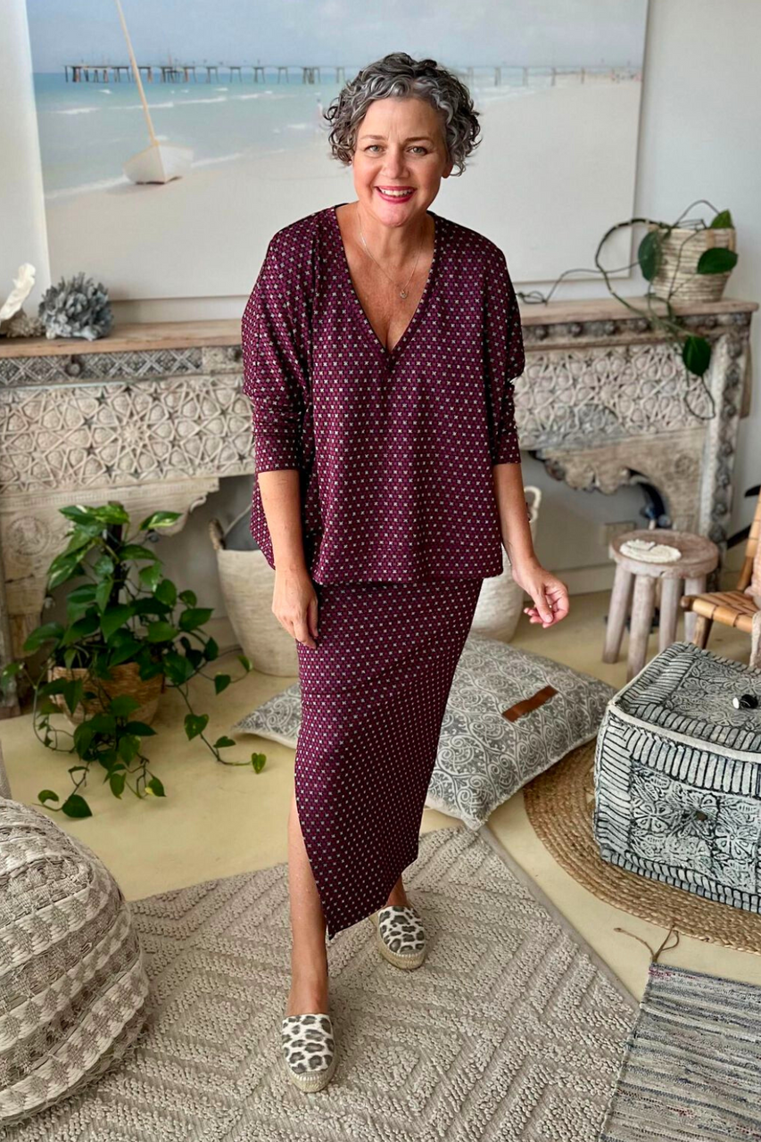 Dark Pink Star Mia Pullover - Sale