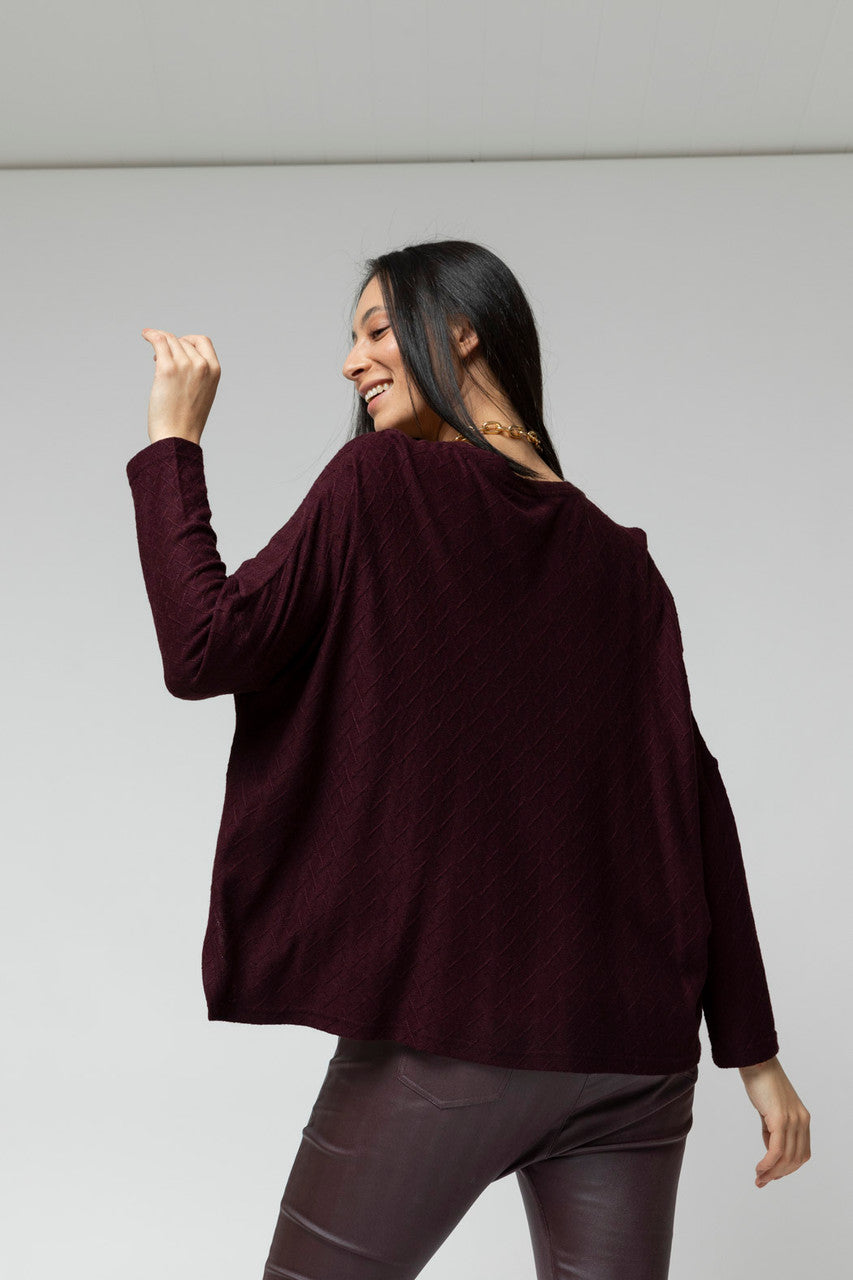 Plum Diamond Crew Neck Jumper