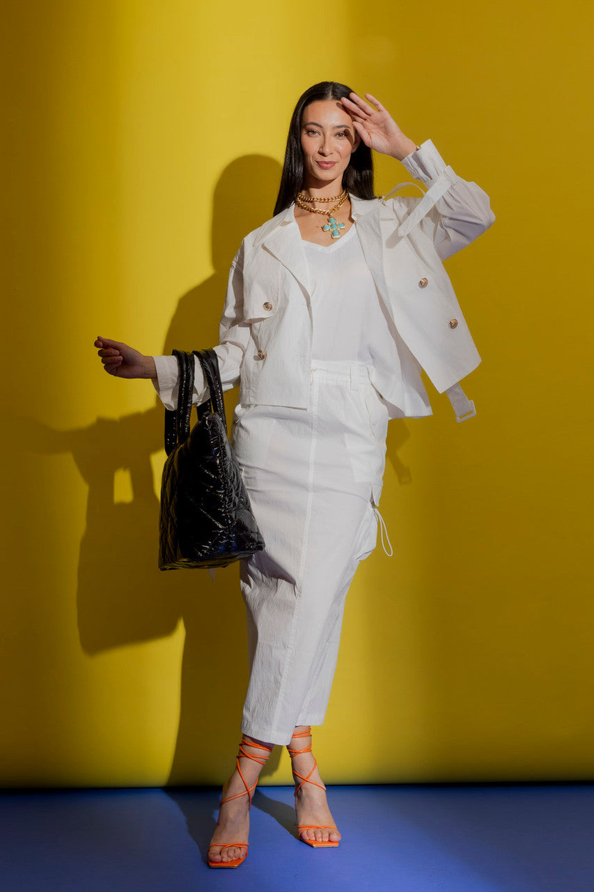 Ivory Parachute Cargo Skirt