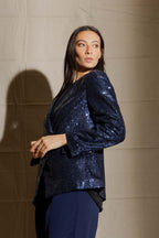 Navy Sequin Sisca Blazer