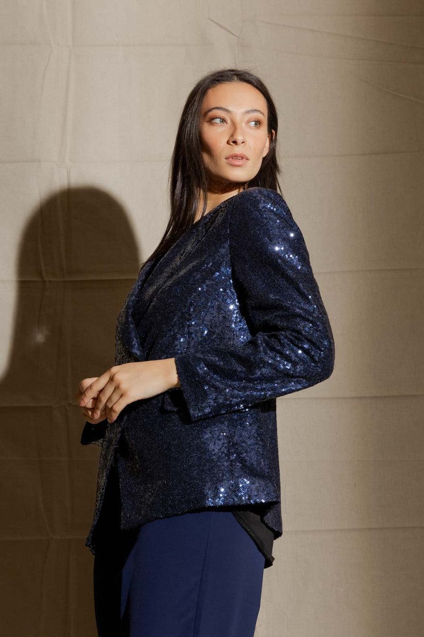 Navy Sequin Sisca Blazer