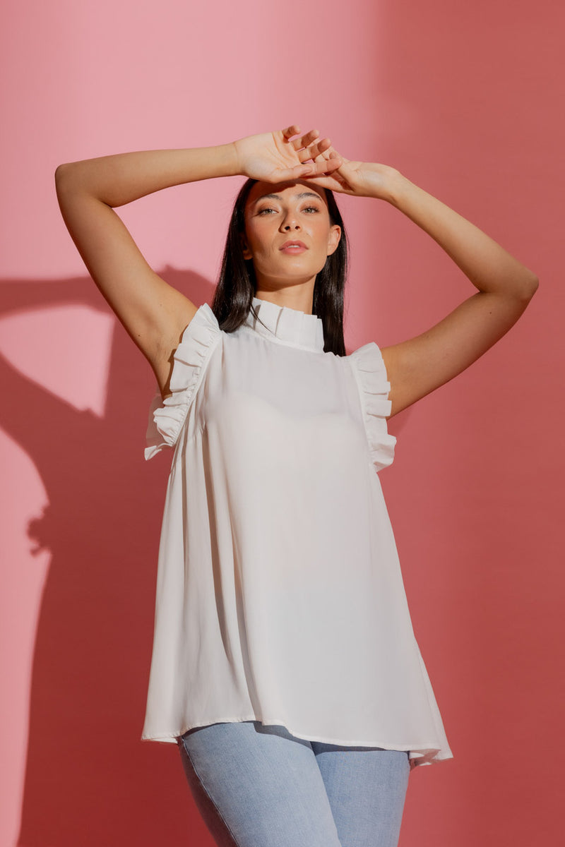 Ivory Ruffle Cami