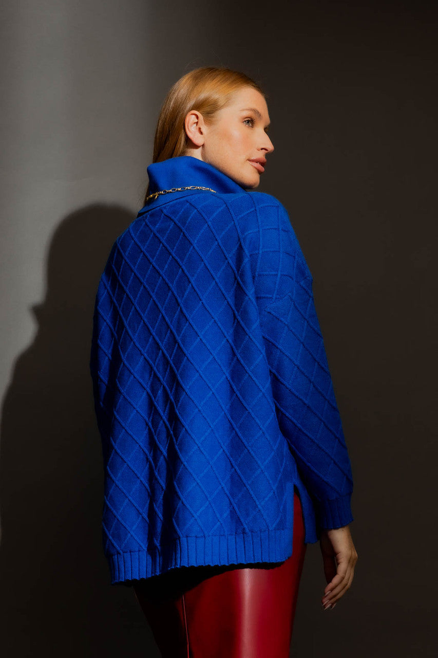 Cobalt Diamond Cowl Neck Jumper Cobalt S/M