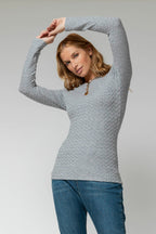 Grey Sparkle Crew Top