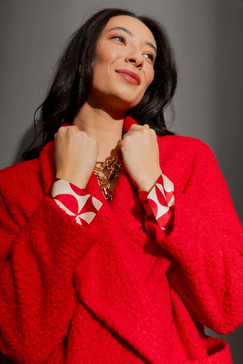 Red Cocoon Coat