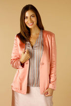 Peach Satin Jacky Jacket -OUTLET SALE