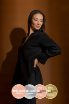 Black Luxury Linen Blogger Shirt