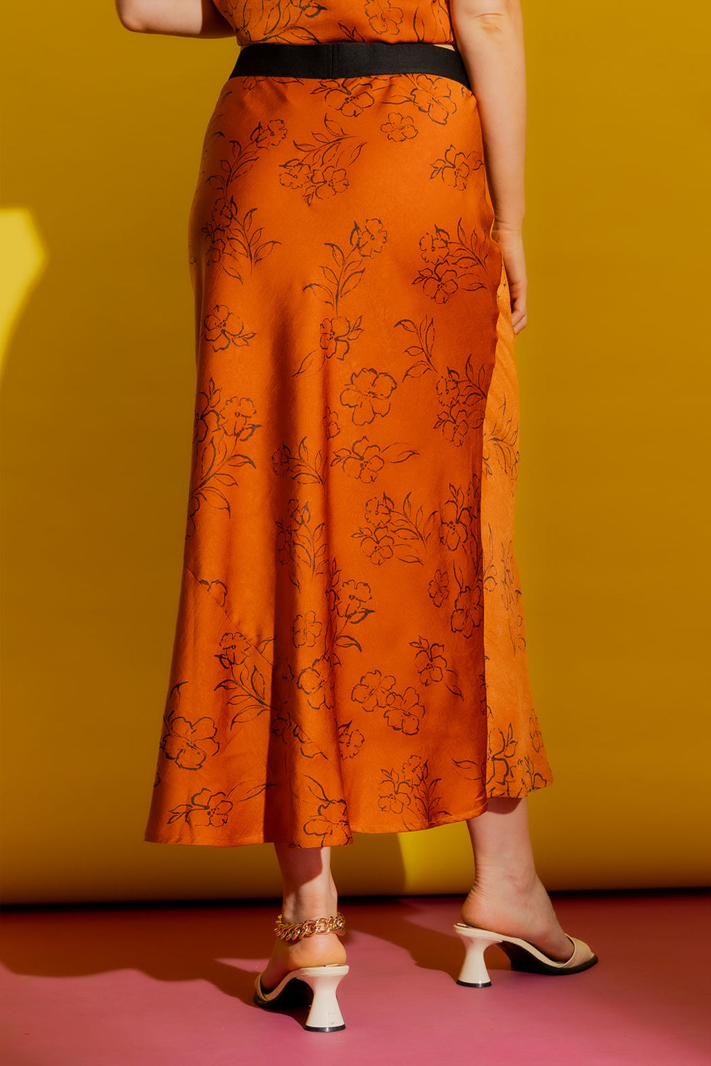 Tan/Black Bias Skirt