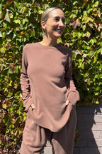 Caramel Lux Knit Crew Neck Top