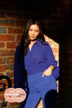 Cobalt Puff Sleeve Zhoush Shirt - SALE