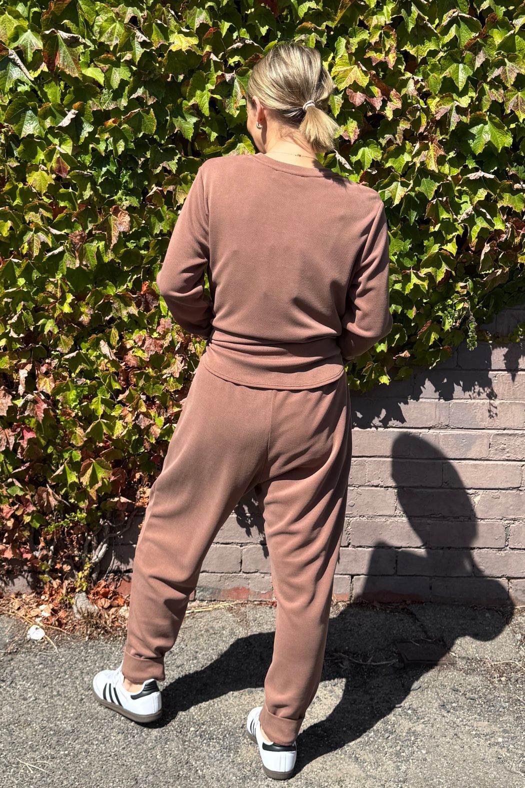 Caramel Lux Knit Crew Neck Top