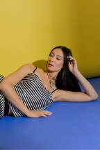 Thin Stripe Silky Summer Cami