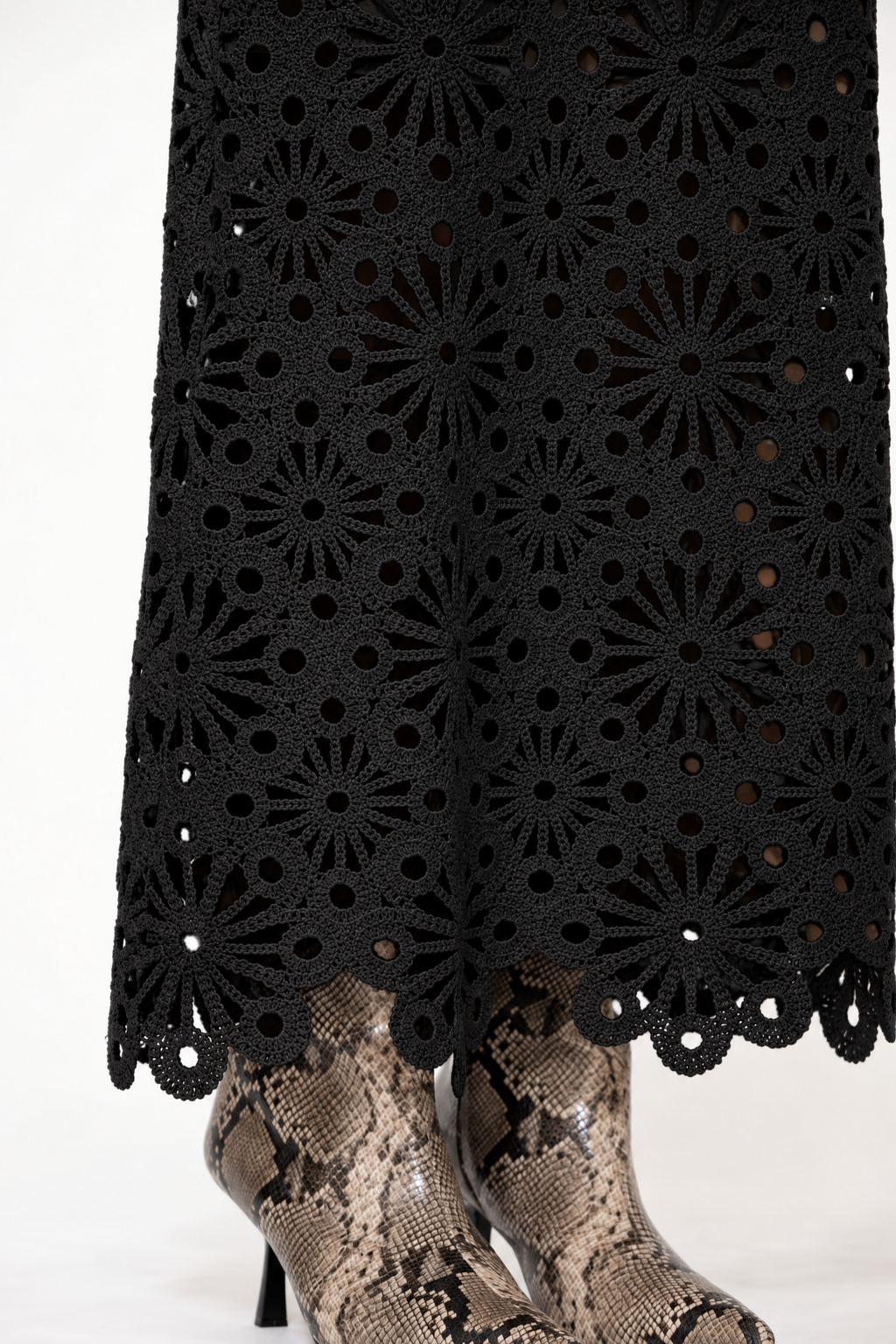Black Crochet Skirt