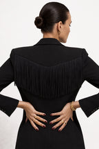 Black Euro Mia Fringe Blazer