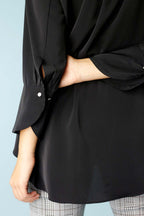 Black Soft Touch Drape Blouse - SALE
