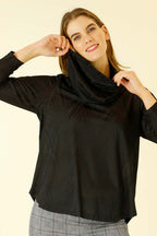 Black Jacquard Cowl Jumper - SALE