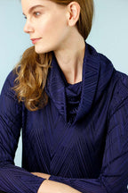 Navy Jacquard Cowl Jumper - SALE