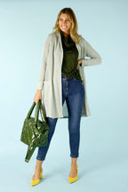Olive Jacquard Cowl Jumper- OUTLET SALE