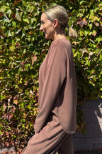 Caramel Lux Knit Slouch Pant