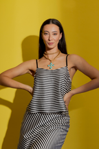 Thin Stripe Silky Summer Cami