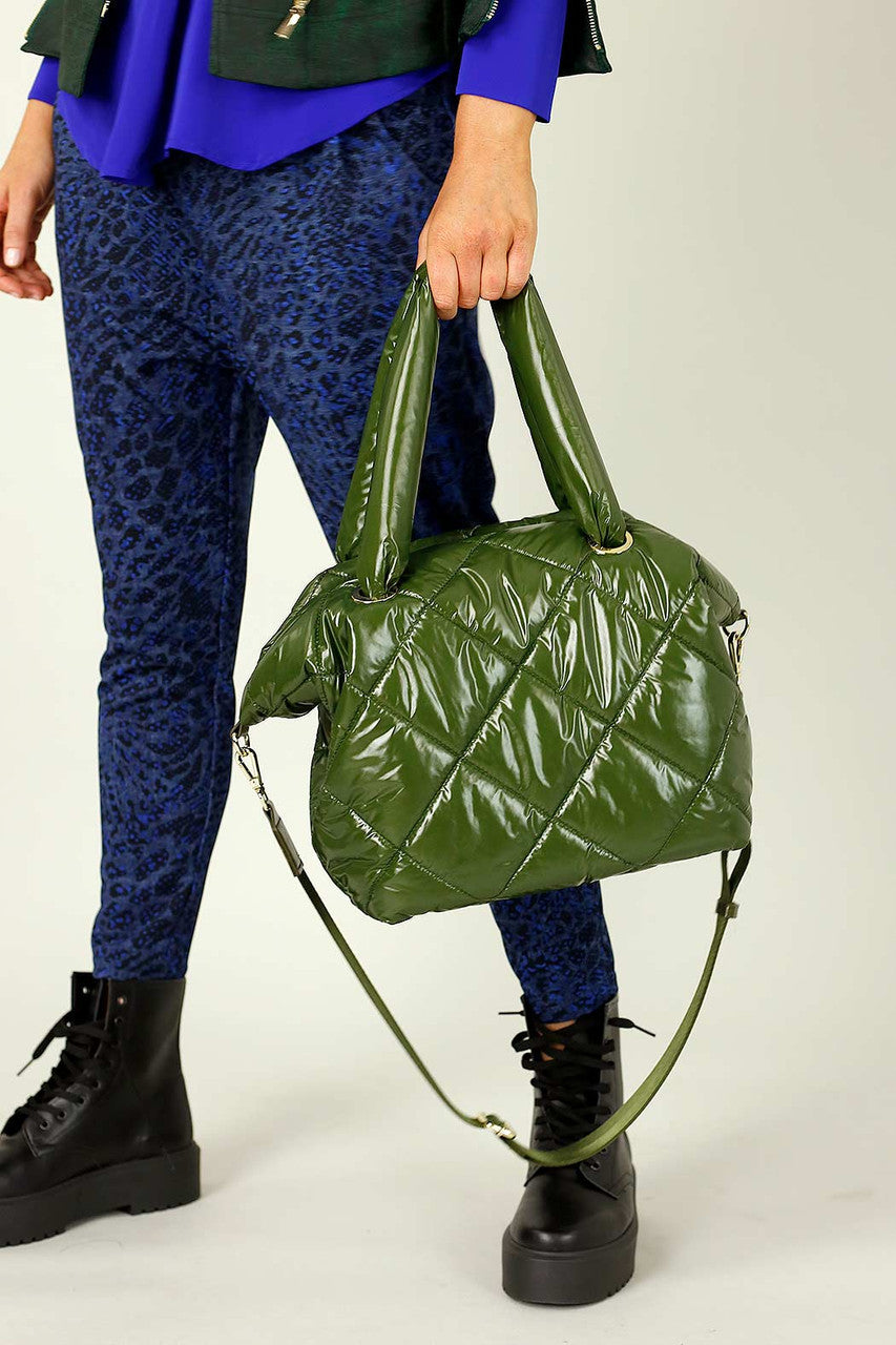Khaki Quilted Tote Bag - SALE