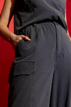 Navy Washed Cargo Pant