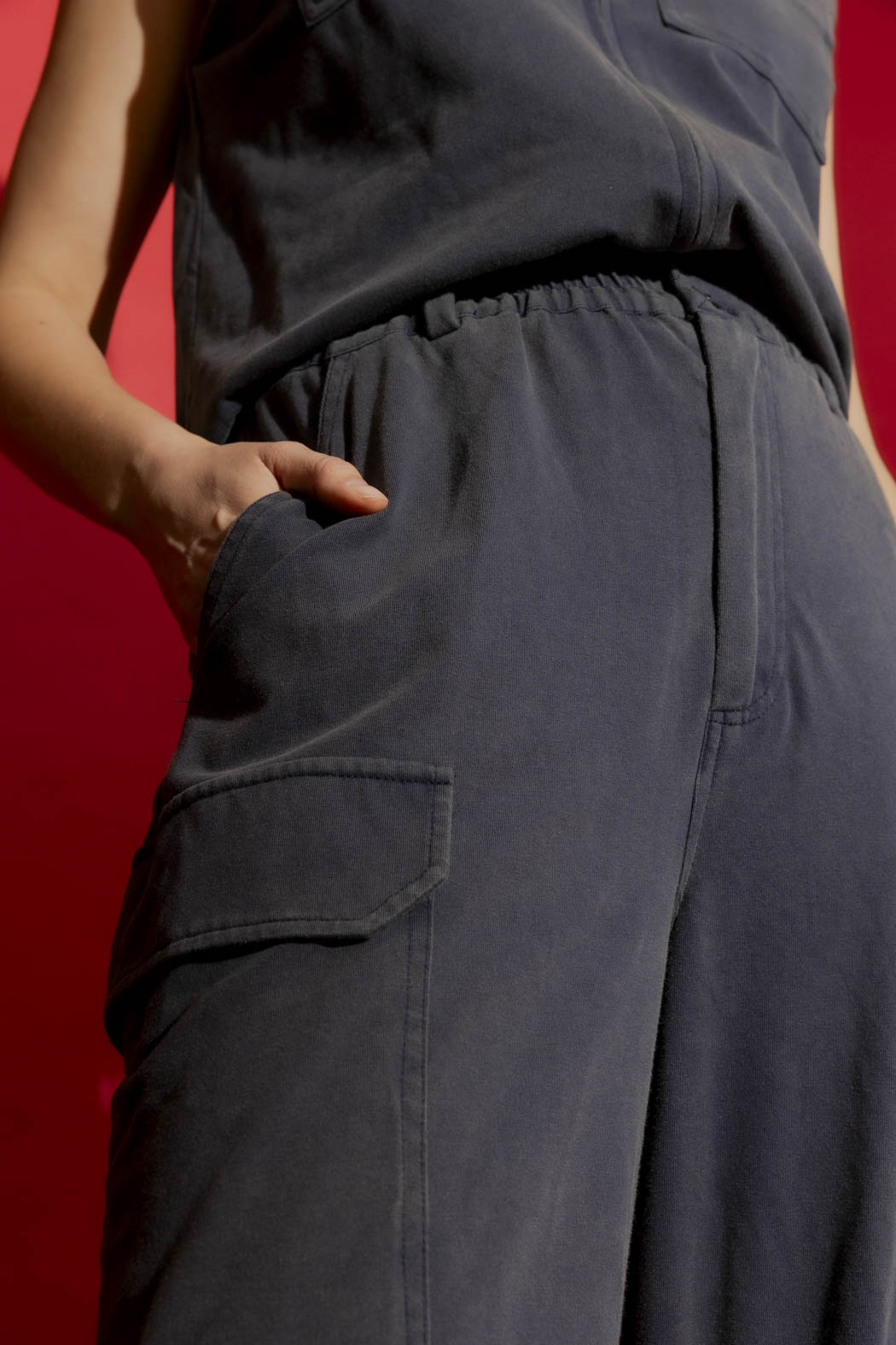 Navy Washed Cargo Pant
