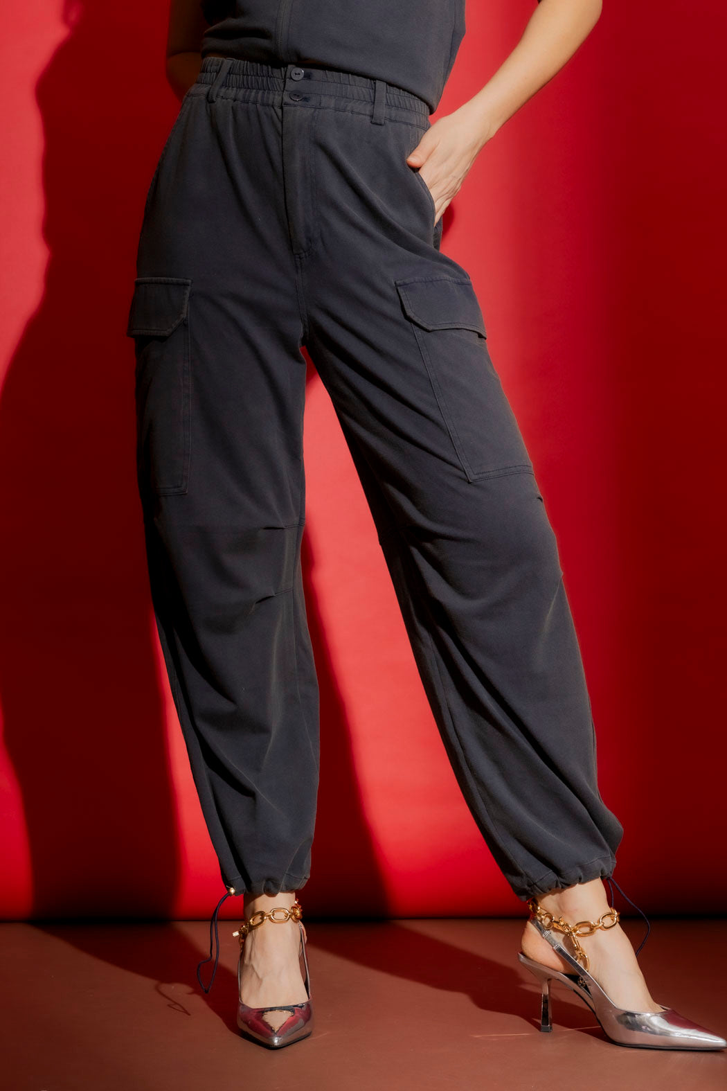 Navy Washed Cargo Pant
