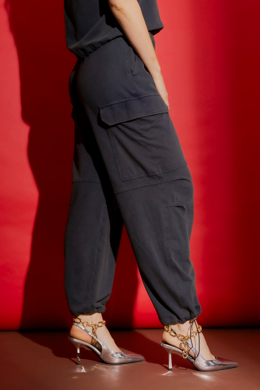Navy Washed Cargo Pant