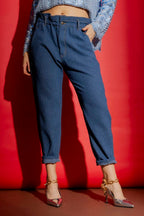 Waffle Denim Paperbag Jean