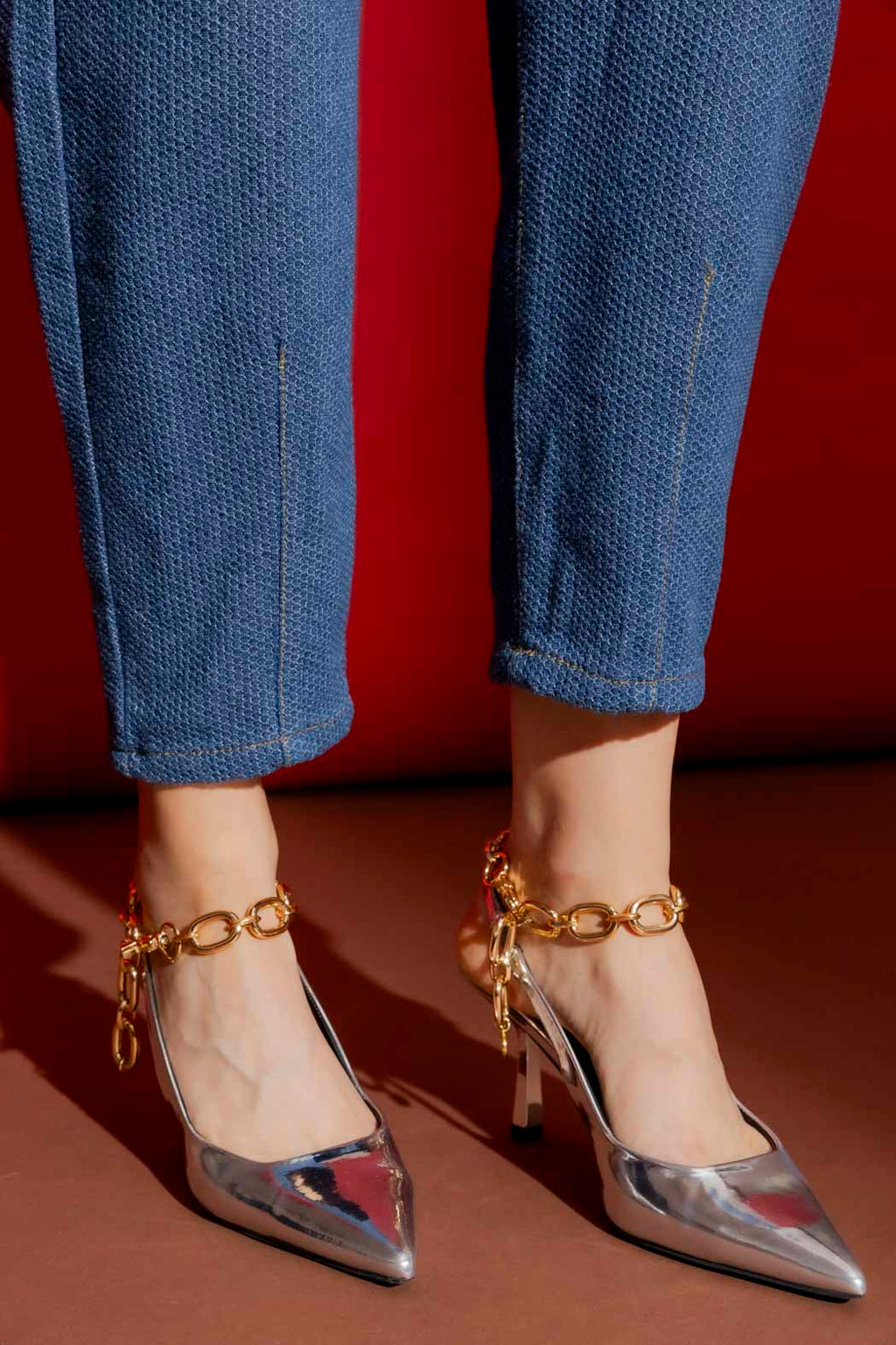 Waffle Denim Paperbag Jean