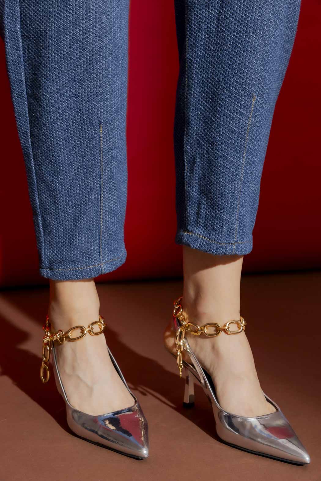 Waffle Denim Paperbag Jean