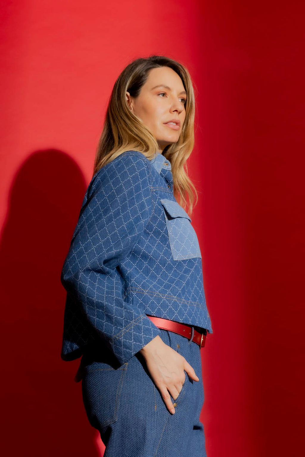 Diamond Denim Patchwork Jacket