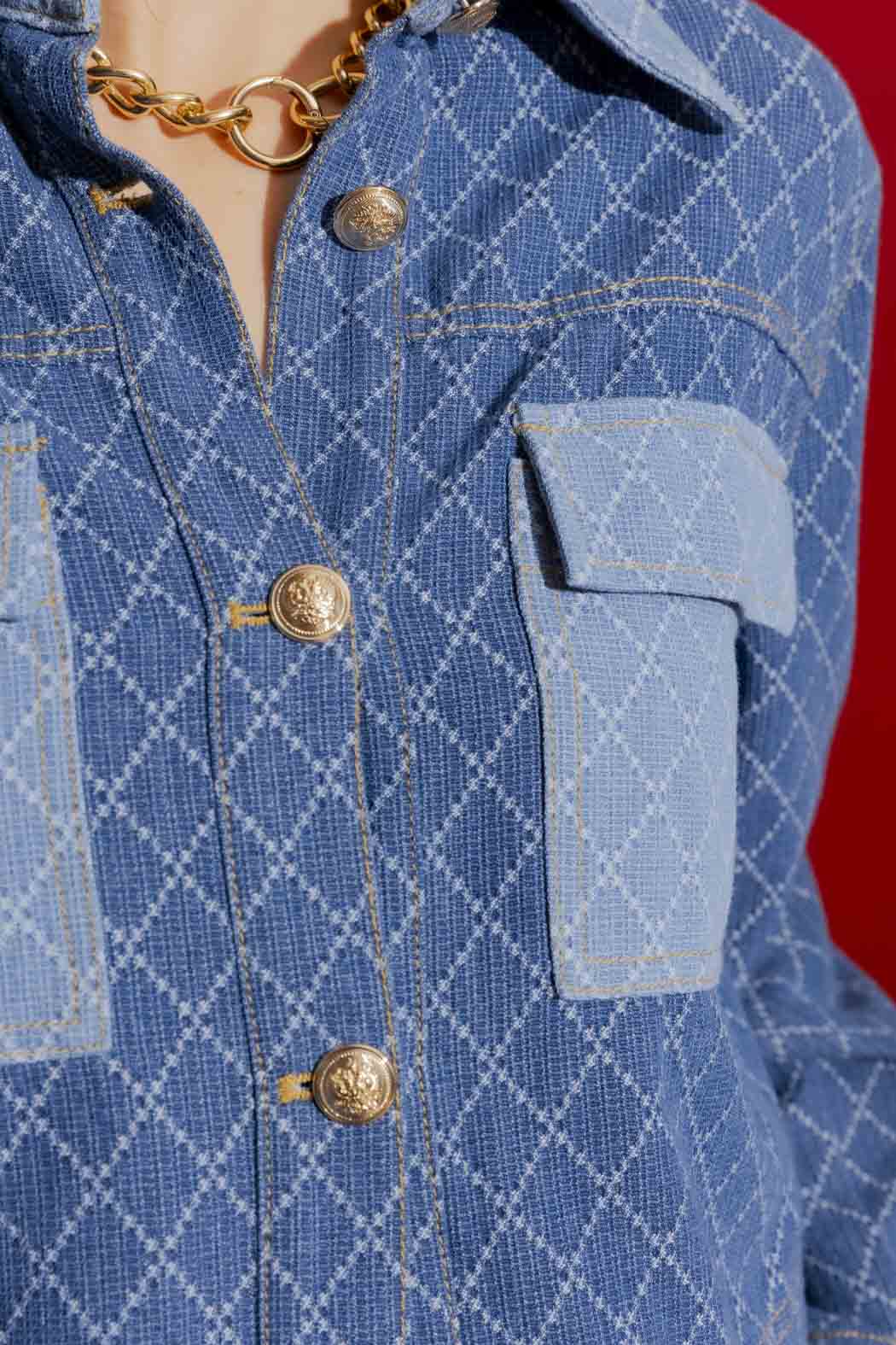Diamond Denim Patchwork Jacket