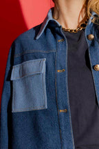 Waffle Denim Patchwork Jacket