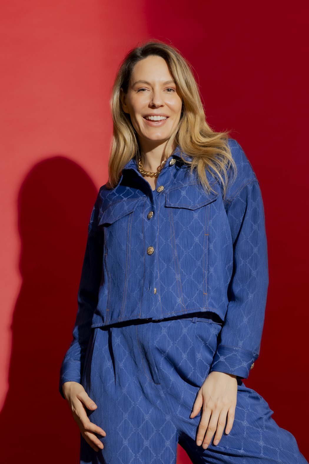 Blue Embroidered Dallas Jacket