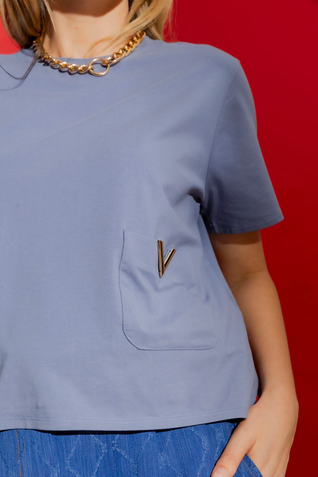 Denim Pocket T-Shirt