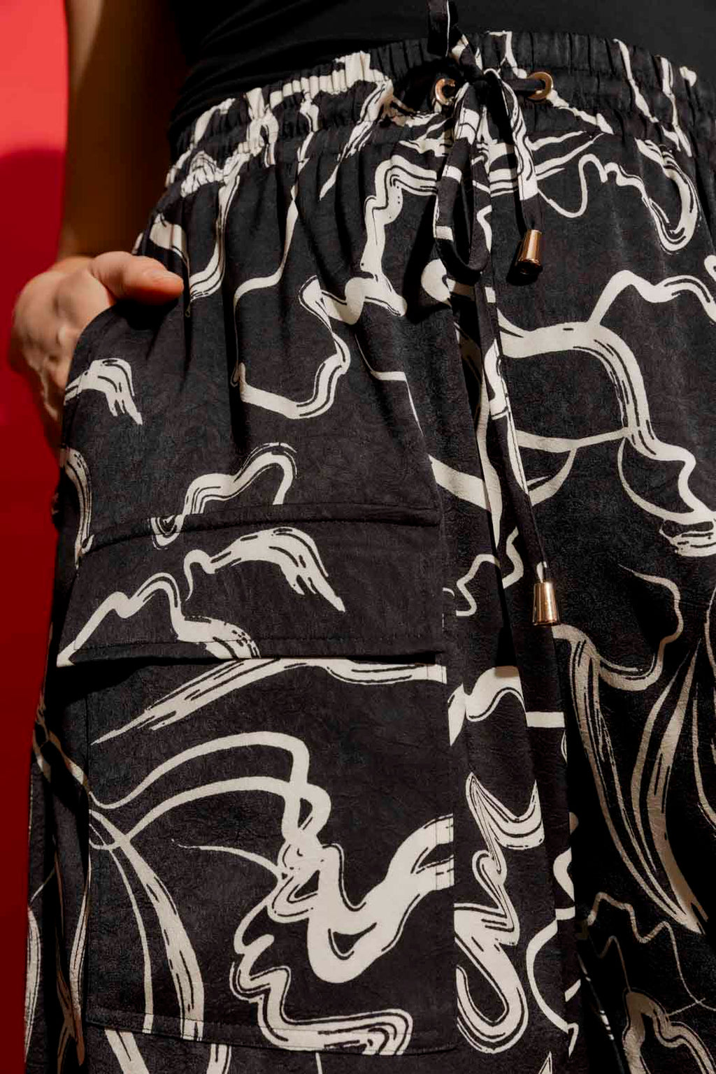 Black/Cream Classic Cargo Culottes