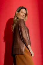 Copper Foil Knit Top Copper S
