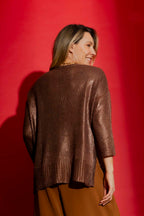 Copper Foil Knit Top Copper S