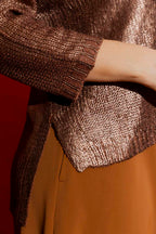 Copper Foil Knit Top Copper S