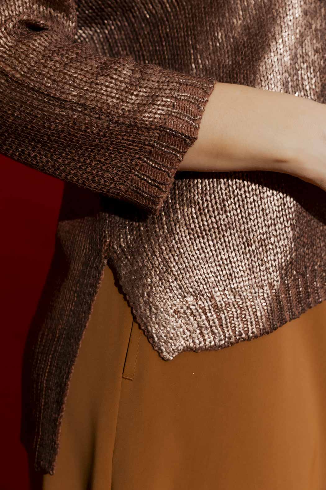 Copper Foil Knit Top Copper S