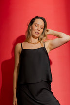 Black Silky Midi Cami