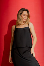 Black Silky Midi Cami