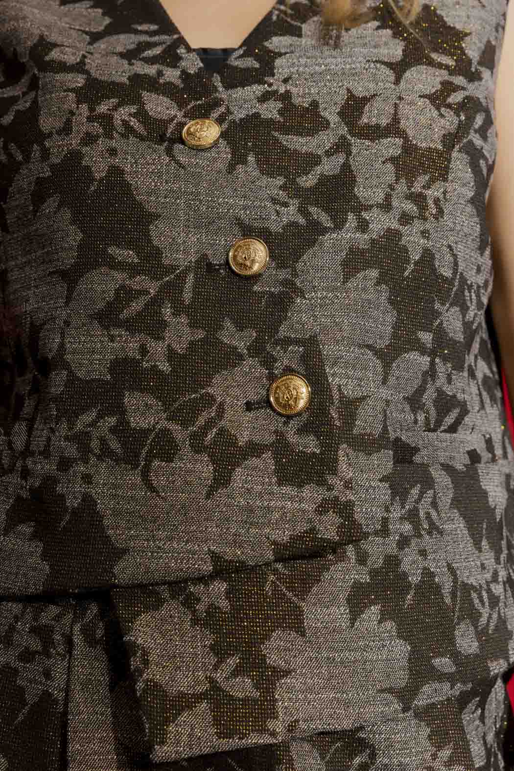 Black/Gold Split Level Vest