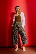 Black/Gold Cleo Cuff Pant